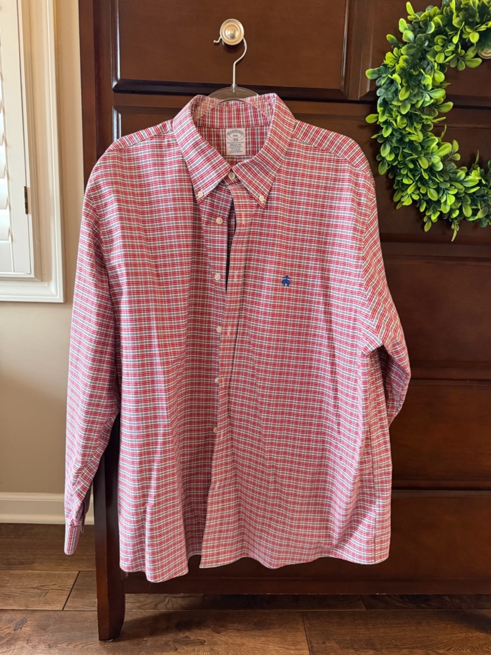 Brooks Brothers Red and White Plaid Button-Down Shirt